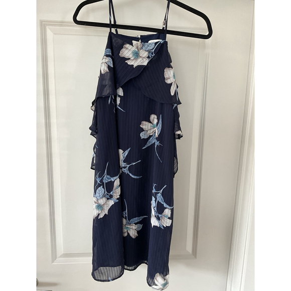 Skies Are Blue Womens Navy Blue Floral Like Print Dress Size Large - Picture 1 of 8